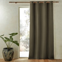 Штора Из стиранного льна с люверсами Private 140 x 180 см зеленый AM.PM  фото, kupilegko.ru